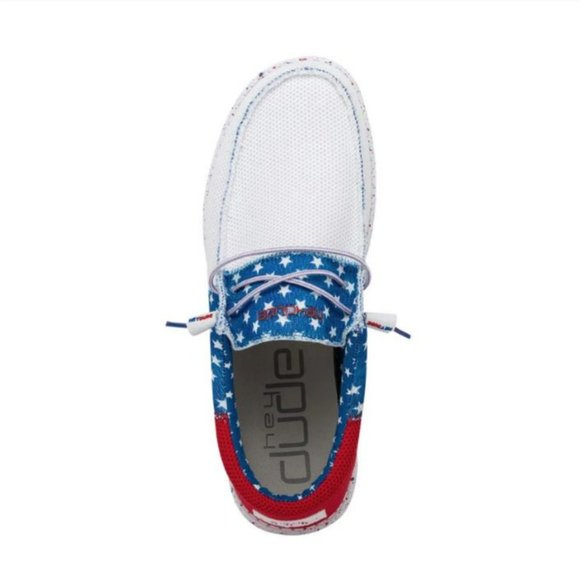 Hey Dude Wally Sox Tri Men's America Flag USA Patriotic Slip On Shoes Si… - Picture 6 of 6